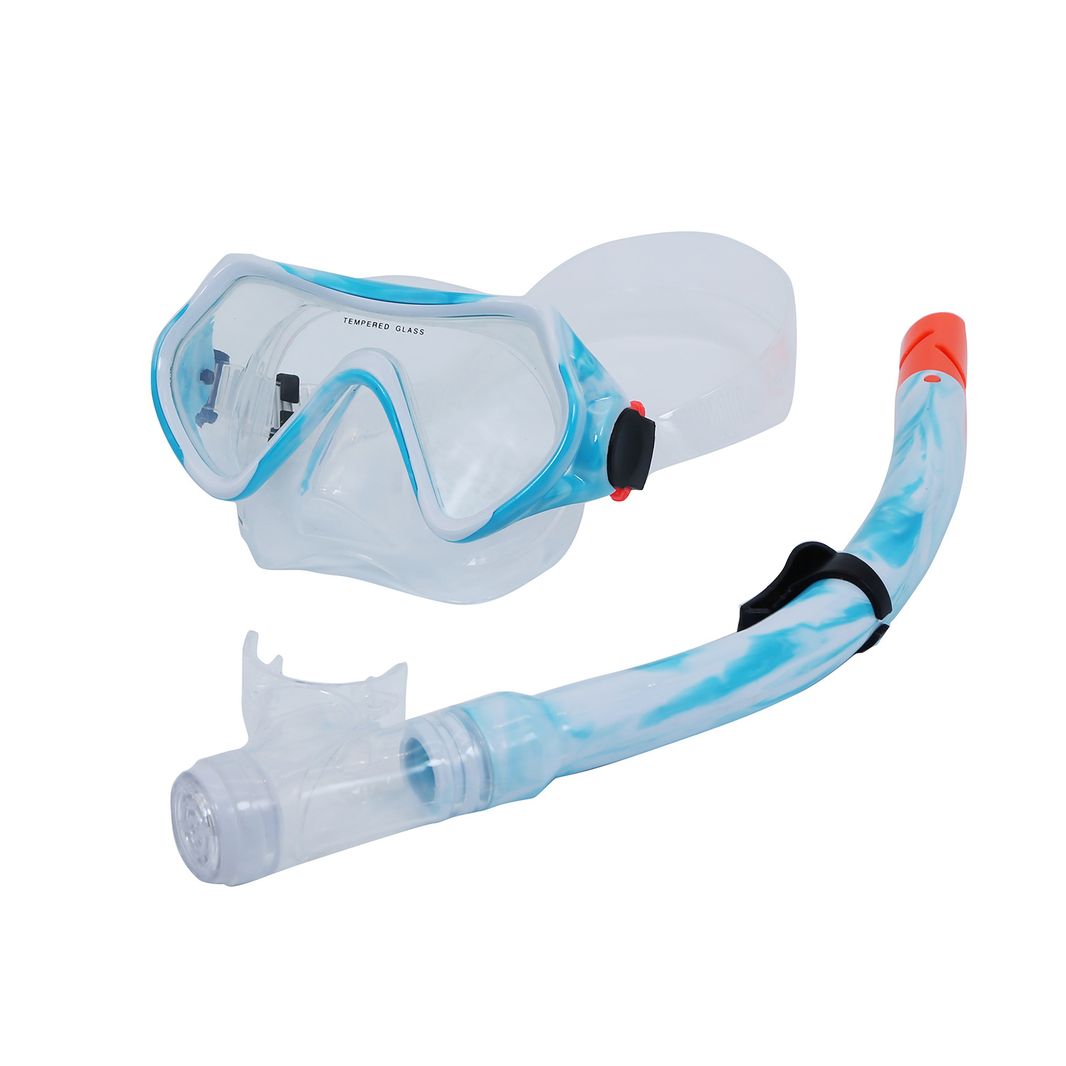 Custom submersible mirror PVC snorkeling set submersible mirror breathing tube children adult two-color mixed color submersible mask